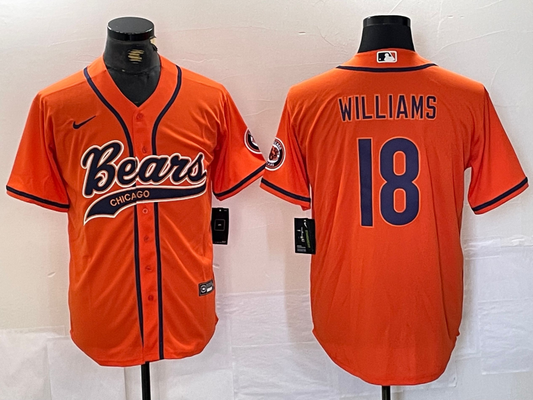 Men's Chicago Bears Caleb Williams #18 Orange Game Jersey