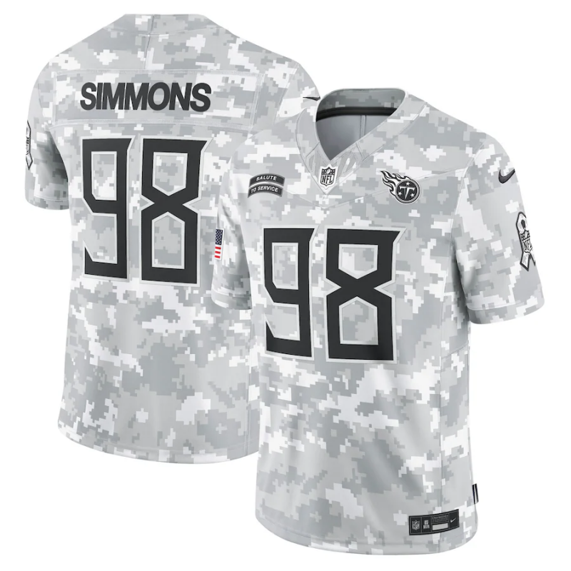 Men's Tennessee Titans Jeffery Simmons #98 Arctic Camo 2024 Salute to Service Limited Jersey