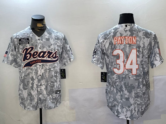 Men's Chicago Bears Walter Payton #34 Arctic Camo 2024 Salute to Service Player Jersey