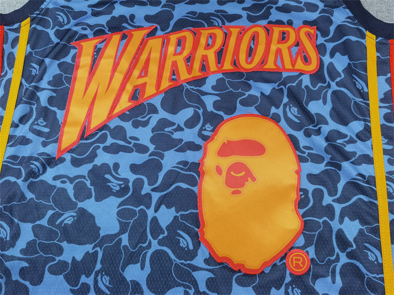 Men's Golden State Warriors x BAPE Navy 2009-10 Hardwood Classics Swingman Jersey