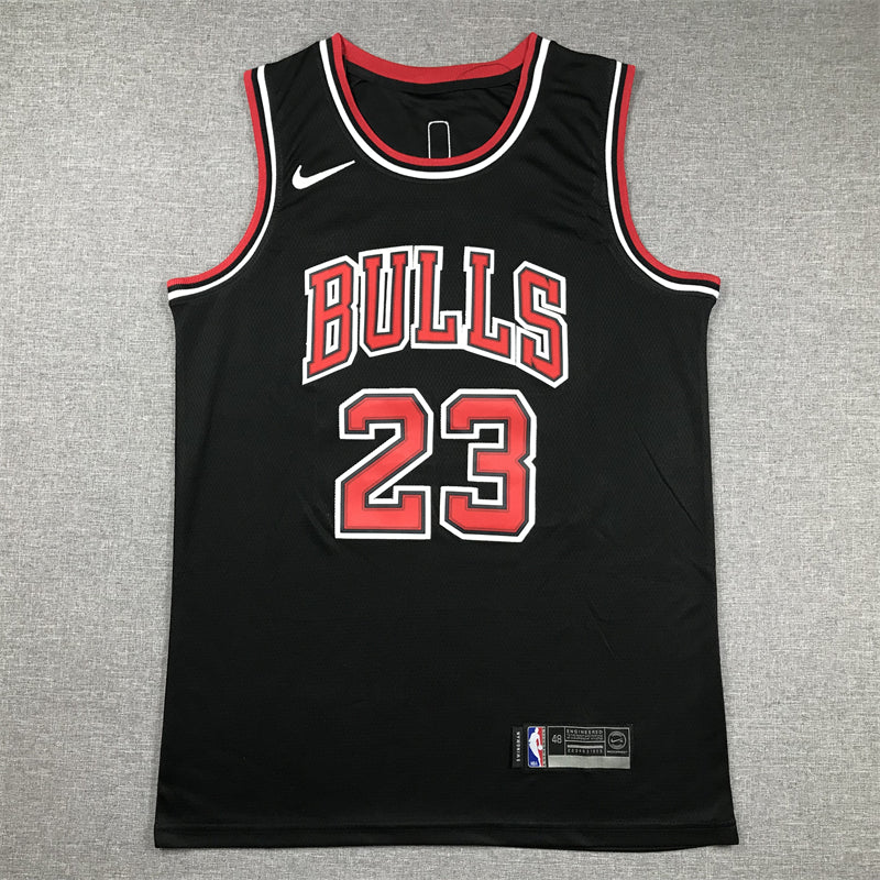 Men's Chicago Bulls Michael Jordan #23 Black Authentic Player Jersey