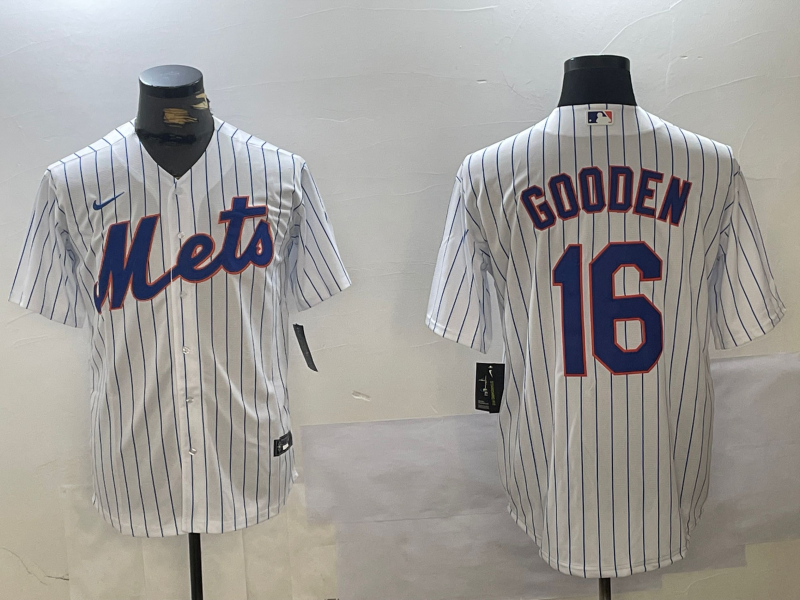 Men's New York Mets Dwight Gooden #16 White Home Replica Player Jersey