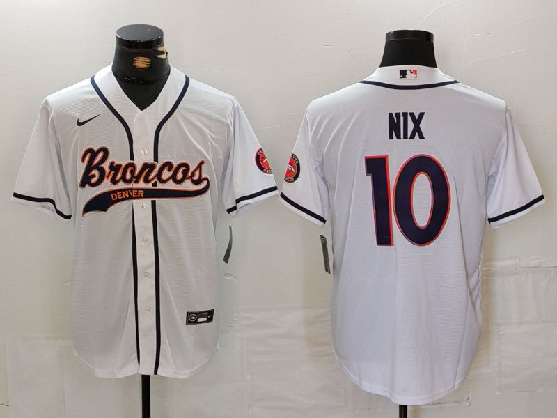 Men's Denver Broncos Bo Nix #10 White Game Jersey