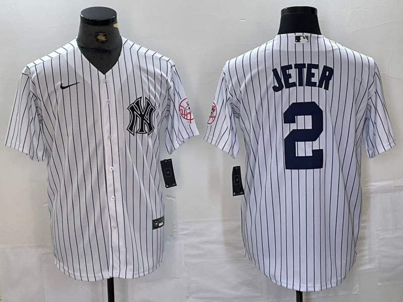 Men's New York Yankees Derek Jeter #2 White Limited Player Jersey