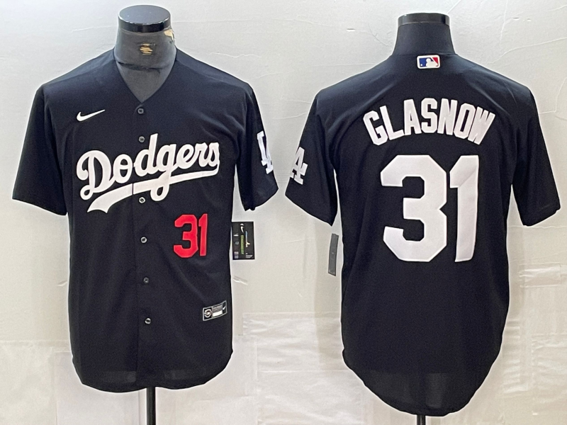 Men's Los Angeles Dodgers Tyler Glasnow #31 Black Replica Game Jersey