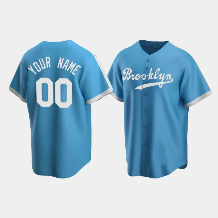 Men's Los Angeles Dodgers Light Blue Alternate Cooperstown Collection Custom Jersey