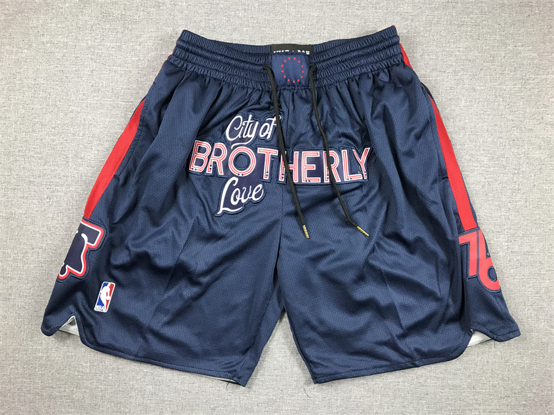 Men's Philadelphia 76ers Navy 2023/24 Pocket Shorts City Edition