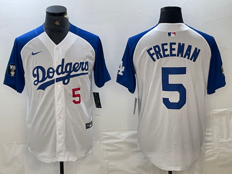 Men's Los Angeles Dodgers Freddie Freeman #5 White Limited Game Jersey