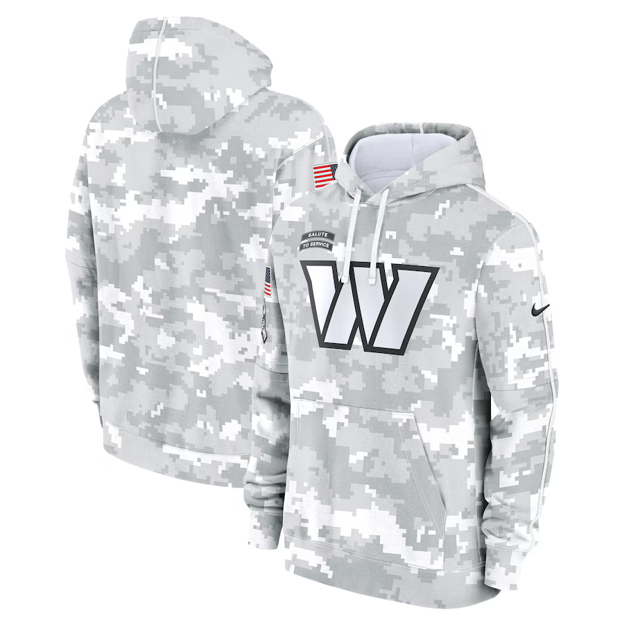 Men's Washington Commanders Arctic Camo 2024 Salute to Service Club Fleece Pullover Hoodie