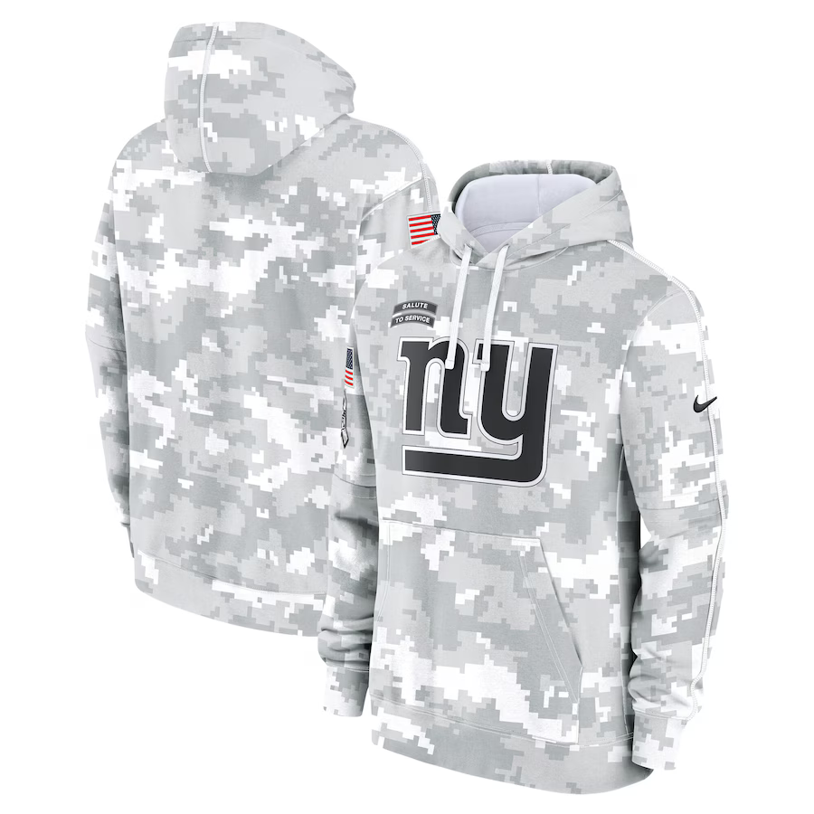 Men's New York Giants Arctic Camo 2024 Salute to Service Club Fleece Pullover Hoodie