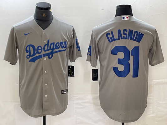 Men's Los Angeles Dodgers Tyler Glasnow #31 Gray Replica Player Jersey