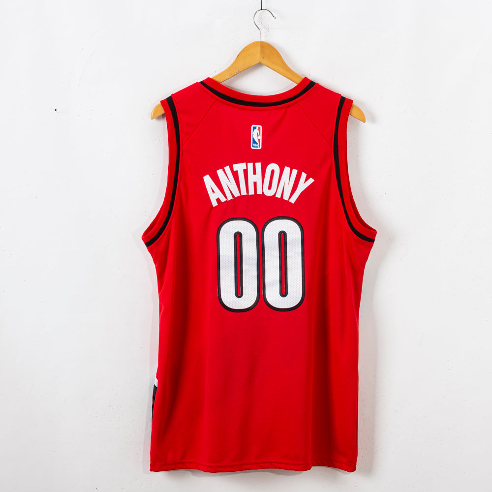 Men's Portland Trail Blazers Carmelo Anthony #00 Red Swingman Jersey