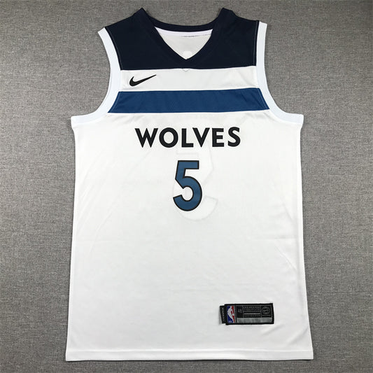 Men's Minnesota Timberwolves Anthony Edwards #5 White Swingman Jersey - Association Edition