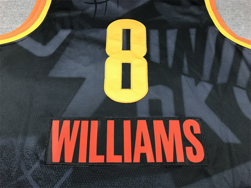 Men's Oklahoma City Thunder Jalen Williams #8 Black 2023/24 Swingman Jersey - City Edition