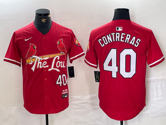 Men's St. Louis Cardinals Willson Contreras #40 Red 2024 City Connect Limited Player Jersey