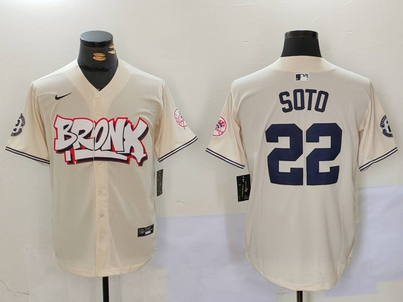 Men's New York Yankees Juan Soto #22 Cream Limited Player Jersey