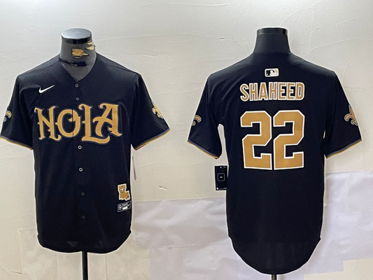 Men's New Orleans Saints Rashid Shaheed #22 Black Game Player Jersey