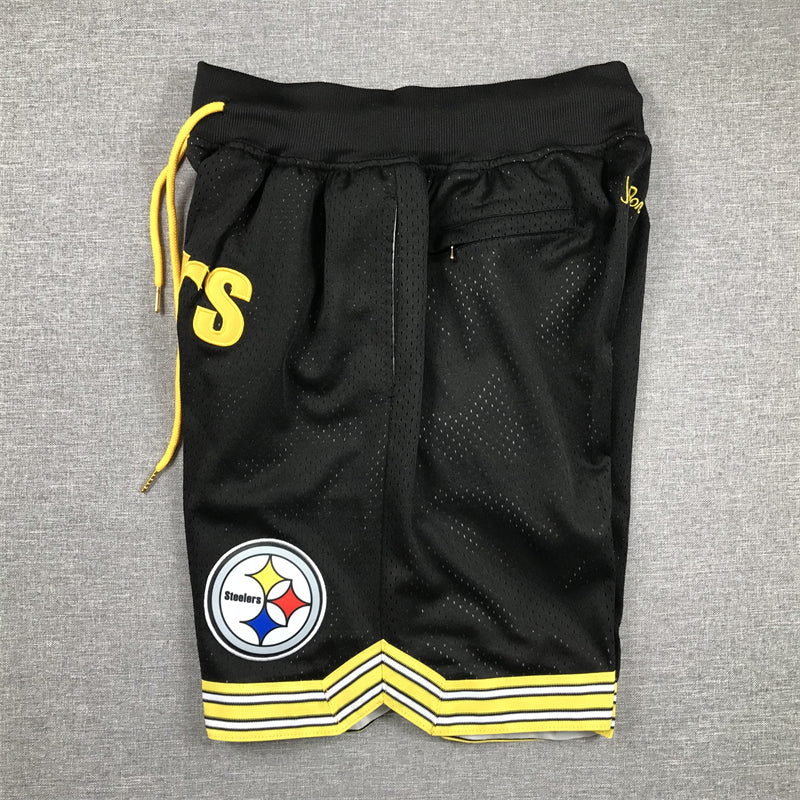 Men's Pittsburgh Steelers Black Pocket Shorts