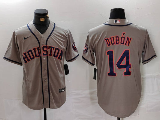 Men's Houston Astros Mauricio Dubon #14 Gray Road Replica Player Jersey