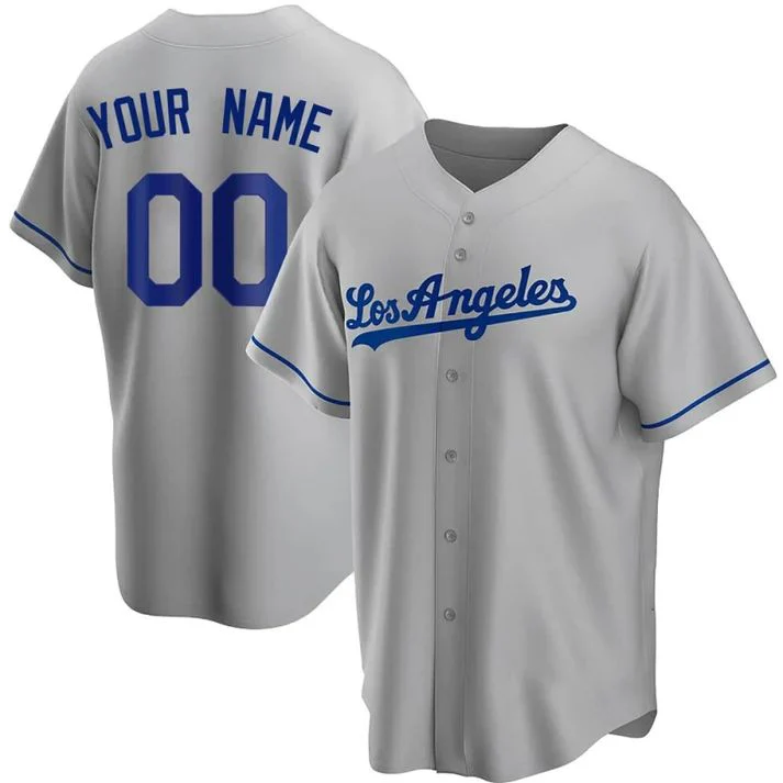 Men's Los Angeles Dodgers Gray Replica Custom Jersey