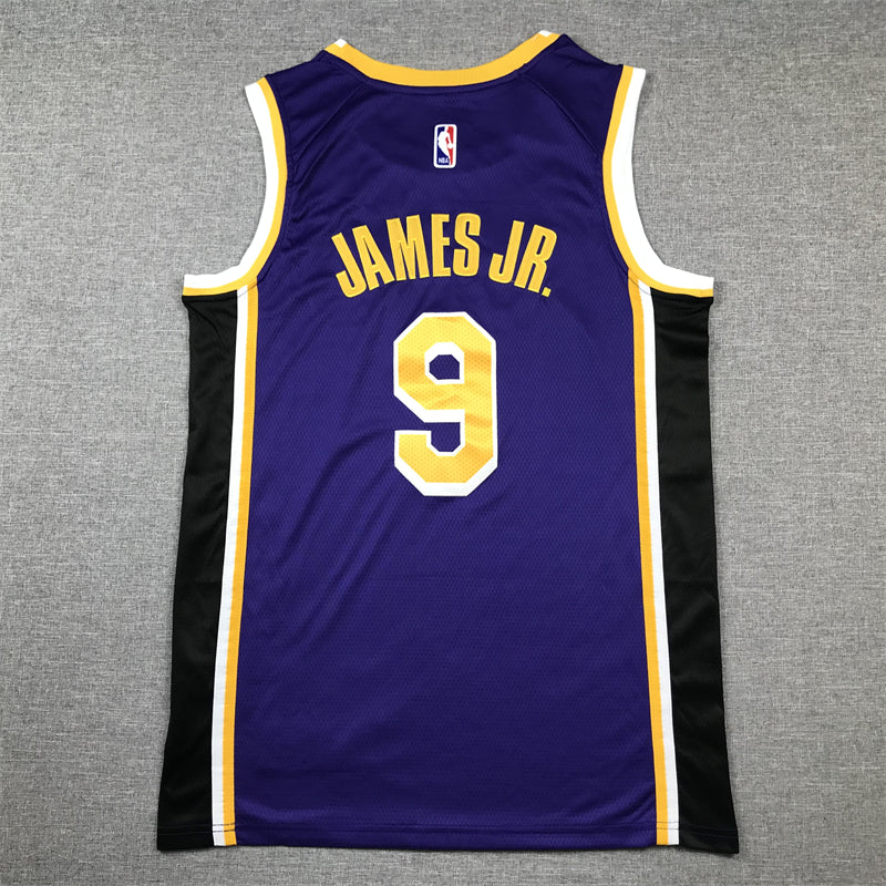 Men's Los Angeles Lakers Bronny James #9 Purple Swingman Player Jersey - Statement Edition