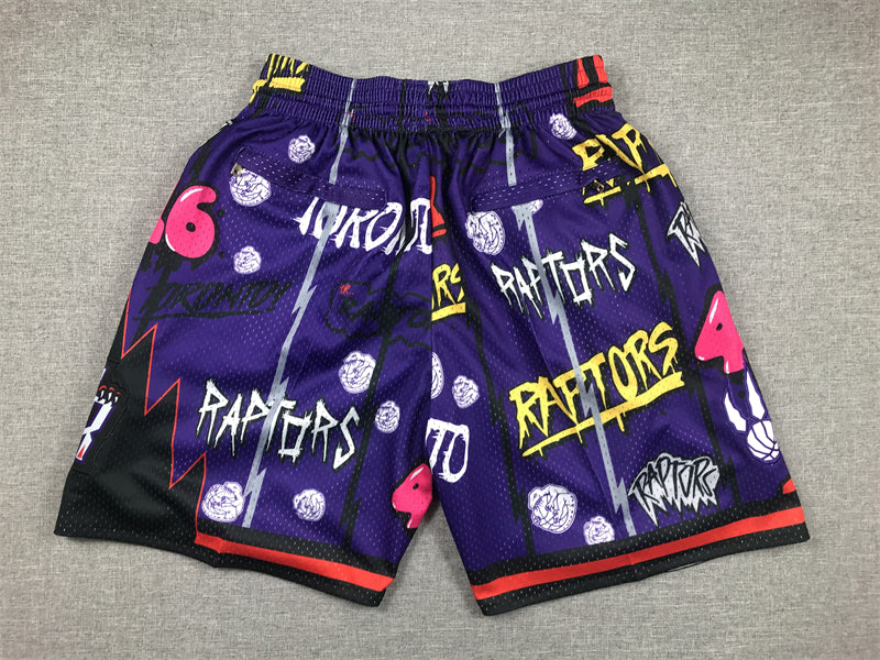 Men's Toronto Raptors Purple Graffiti Edition Pocket Shorts