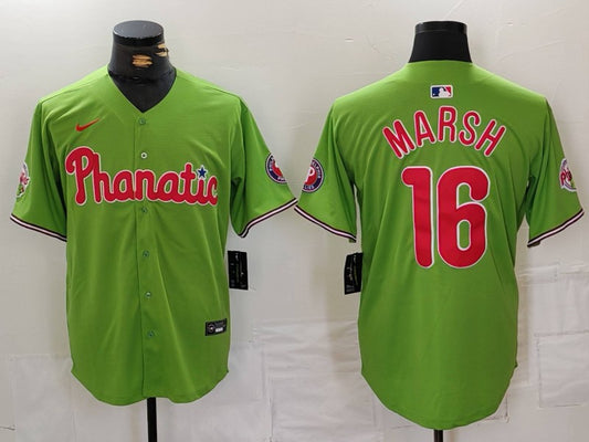 Men's Philadelphia Phillies Brandon Marsh #16 Green Limited Player Jersey