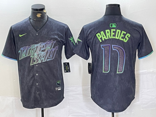 Men's Tampa Bay Rays Isaac Paredes #17 Charcoal 2024 City Connect Limited Player Jersey