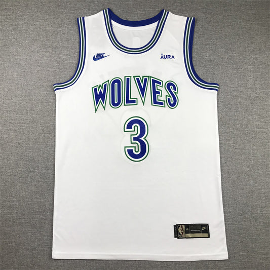 Men's Minnesota Timberwolves Jaden McDaniels #3 White Swingman Player Jersey