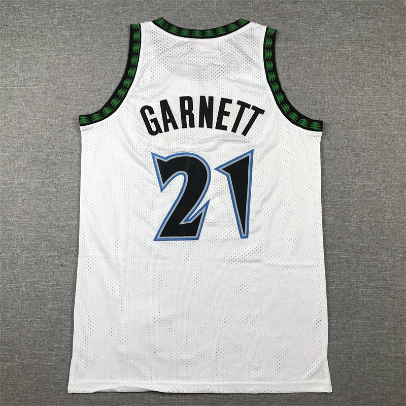 Men's Minnesota Timberwolves Kevin Garnett #21 White 1997/98 Hardwood Classics Swingman Jersey