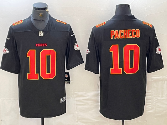 Men's Kansas City Chiefs Isiah Pacheco #10 Black Fashion Game Jersey