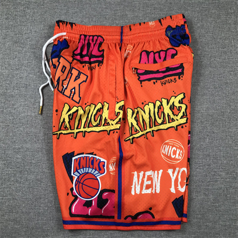 Men's New York Knicks Orange Graffiti Edition Pocket Shorts