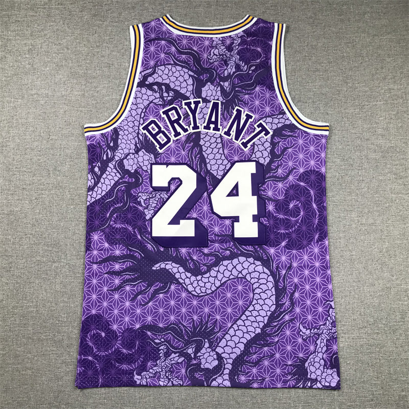 Men's Los Angeles Lakers Kobe Bryant #24 Purple Year of Dragon Edition Swingman Jersey