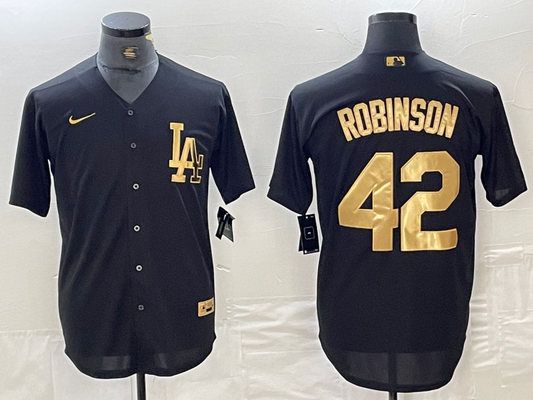 Men's Los Angeles Dodgers Jackie Robinson #42 Black Limited Player Jersey