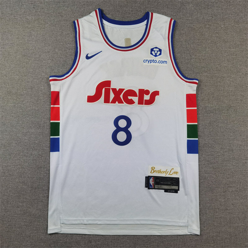 Men's Philadelphia 76ers Paul George #8 White 2024/25 Swingman Player Jersey - City Edition