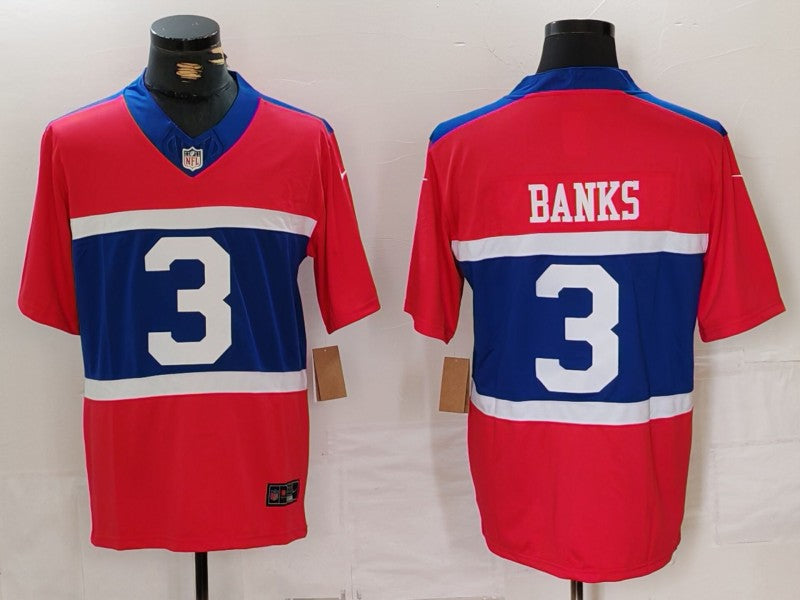 Men's New York Giants Deonte Banks #3 Century Red Alternate Player Game Jersey