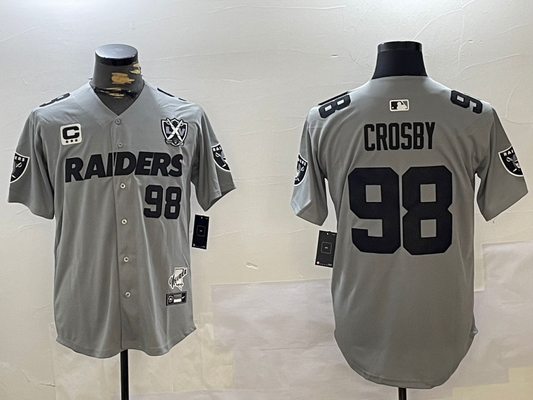 Men's Las Vegas Raiders Maxx Crosby #98 Gray Game Player Jersey