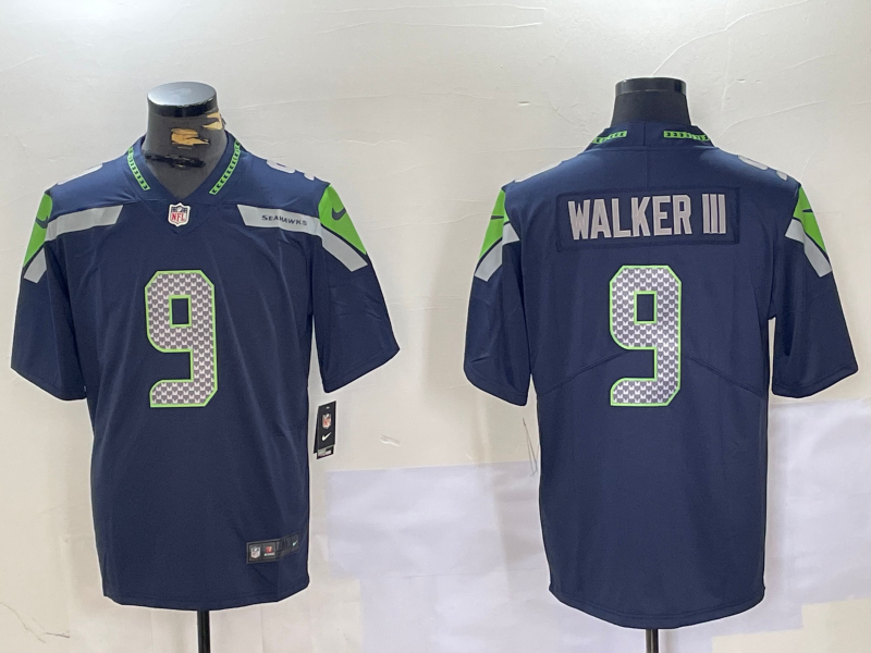 Men's Seattle Seahawks Kenneth Walker III #9 Navy Player Game Jersey