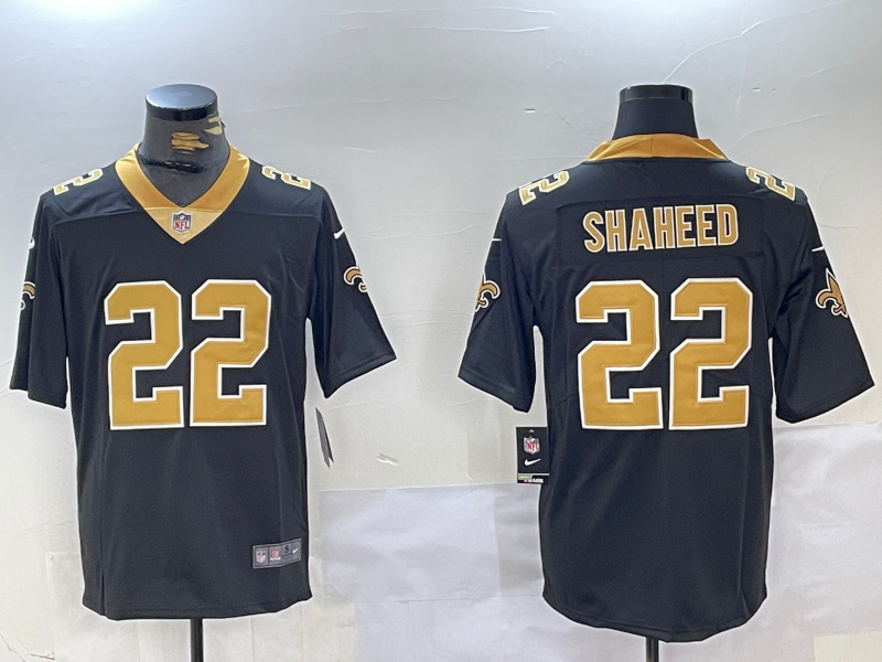 Men's New Orleans Saints Rashid Shaheed #22 Black Player Game Jersey