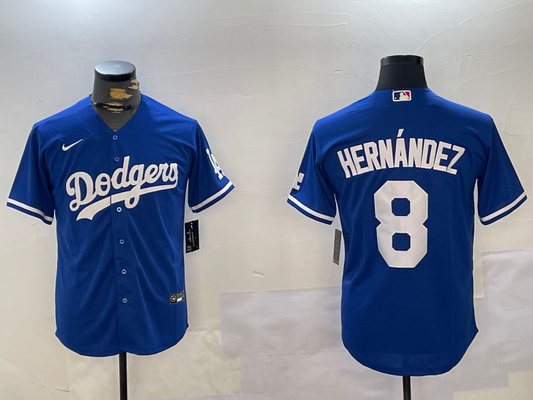 Men's Los Angeles Dodgers Enrique Hernandez #8 Blue Replica Game Jersey