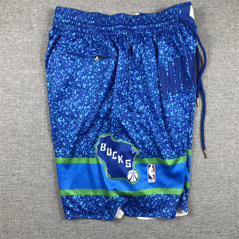 Men's Milwaukee Bucks Blue 2023/24 Pocket Shorts City Edition