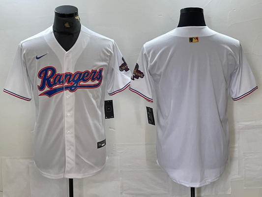 Men's Texas Rangers White Blank 2024 Gold Collection Limited Player Jersey