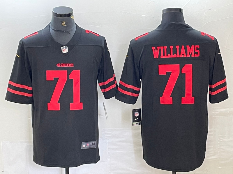 Men's San Francisco 49ers Trent Williams #71 Black Game Player Jersey