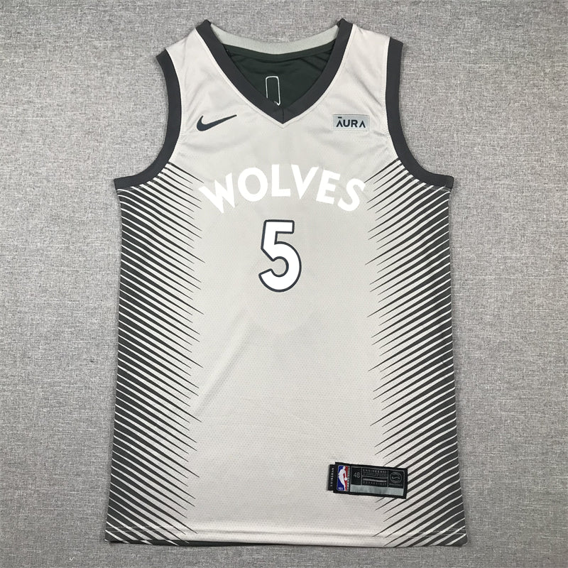 Men's Minnesota Timberwolves Anthony Edwards #5 Gray Swingman Player Jersey