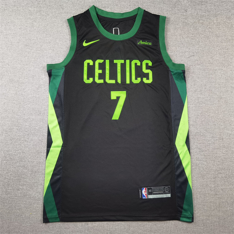 Men's Boston Celtics Jaylen Brown #7 Black 2024/25 Swingman Player Jersey - City Edition