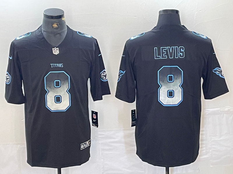 Men's Tennessee Titans Will Levis #8 Black Player Game Jersey