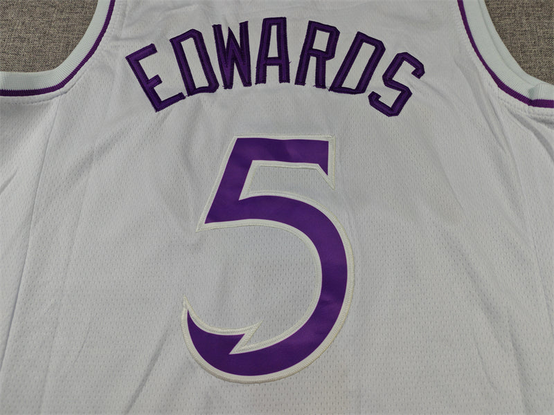 Men's Minnesota Timberwolves Anthony Edwards #5 White Swingman Player Jersey