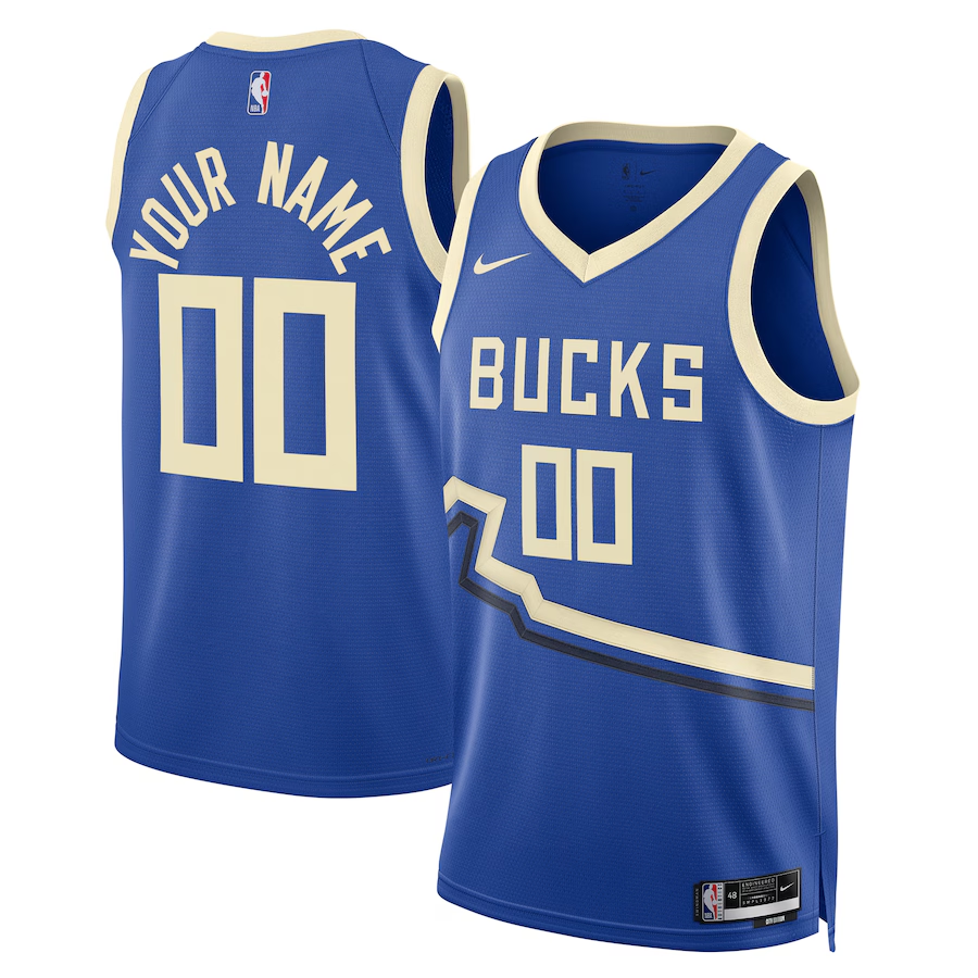 Men's Milwaukee Bucks Royal 2024/25 Custom Swingman Jersey - City Edition