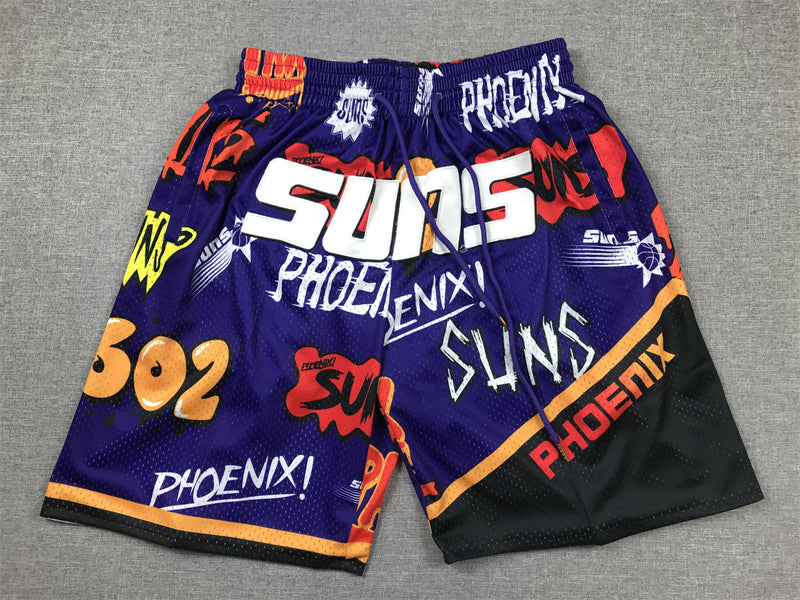 Men's Phoenix Suns Purple Graffiti Edition Pocket Shorts