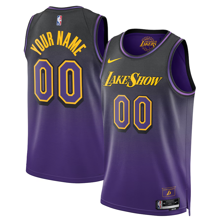 Men's Los Angeles Lakers Purple 2024/25 Custom Swingman Jersey - City Edition